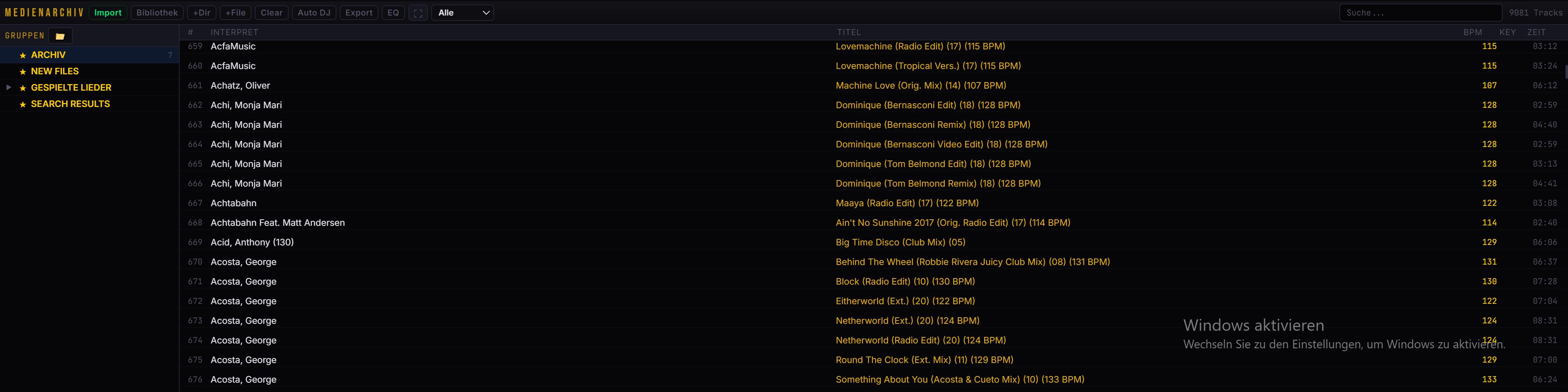 BPM-Studio Pro Medienarchiv